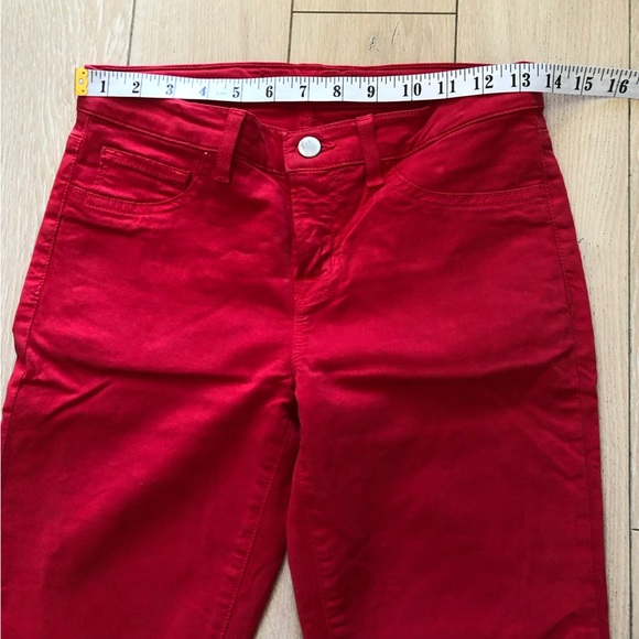 J Brand 811 Mid Rise Skinny Leg Pants in Bright Red Size 26 - Picture 2 of 14